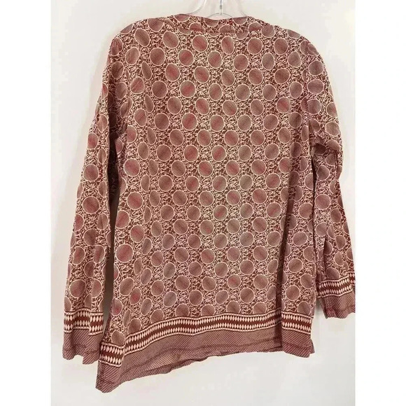 The Territory Ahead V Neck Button Geometric Tunic Blouse BOHO Size LARGE EUC - Picture 3 of 7